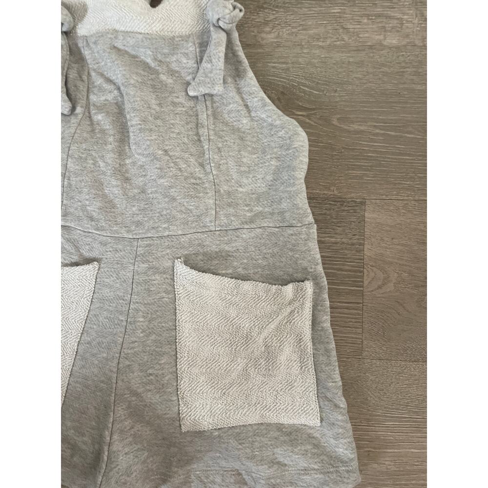 🧺 5 for $25 Sale Bucketlist French Terry Romper Large Gray Tie Strap Casual - Picture 4 of 7